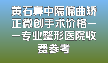 黄石鼻中隔偏曲矫正微创手术价格__专业整形医院收费参考