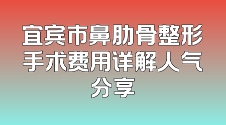 宜宾市鼻肋骨整形手术费用详解人气分享
