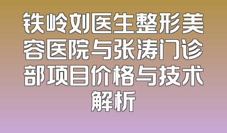 铁岭刘医生整形美容医院与张涛门诊部项目价格与技术解析