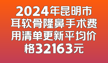 2024年昆明市耳软骨隆鼻手术费用清单更新平均价格32163元