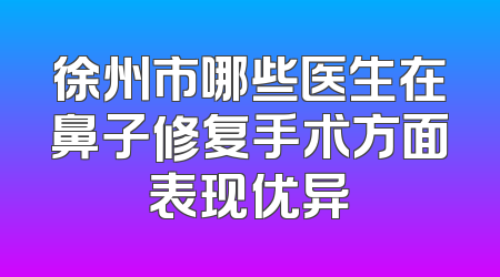 徐州市哪些医生在鼻子修复手术方面表现优异