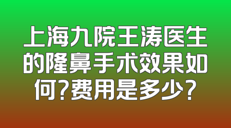上海九院王涛医生的隆鼻手术效果如何？费用是多少？