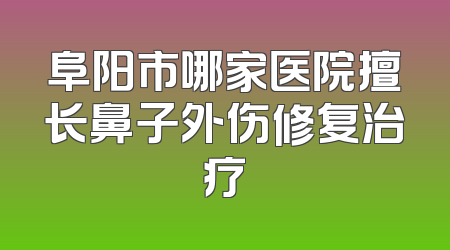 阜阳市哪家医院擅长鼻子外伤修复治疗