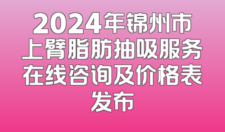 2024年锦州市上臂脂肪抽吸服务在线咨询及价格表发布