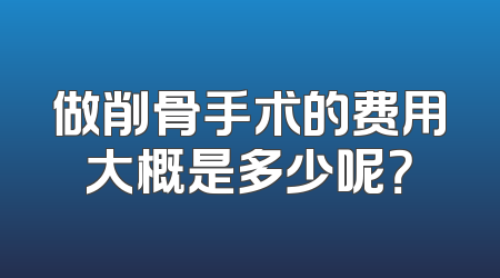 做削骨手术的费用大概是多少呢？