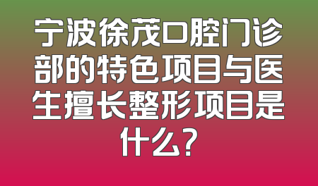 宁波徐茂口腔门诊部的特色项目与医生擅长整形项目是什么？
