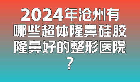 2024年沧州有哪些超体隆鼻硅胶隆鼻好的整形医院？