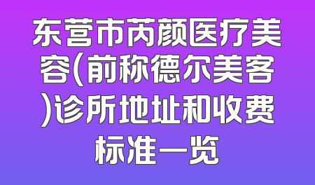 东营市芮颜医疗美容（前称德尔美客）诊所地址和收费标准一览