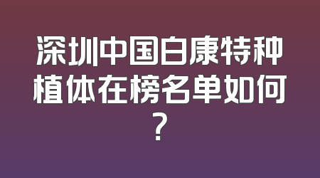 深圳中国白康特种植体在榜名单如何？