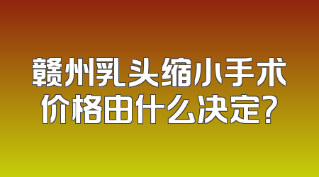 赣州乳头缩小手术价格由什么决定？