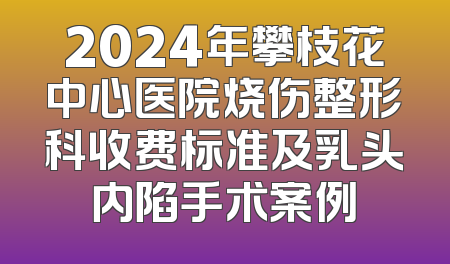 2024年攀枝花中心医院烧伤整形科收费标准及乳头内陷手术案例