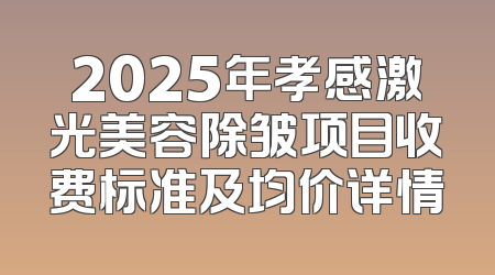 2025年孝感激光美容除皱项目收费标准及均价详情