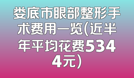 娄底市眼部整形手术费用一览（近半年平均花费5344元）