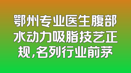鄂州专业医生腹部水动力吸脂技艺正规，名列行业前茅