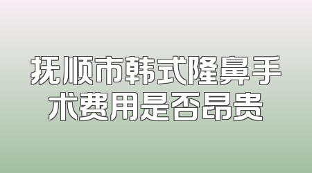 抚顺市韩式隆鼻手术费用是否昂贵