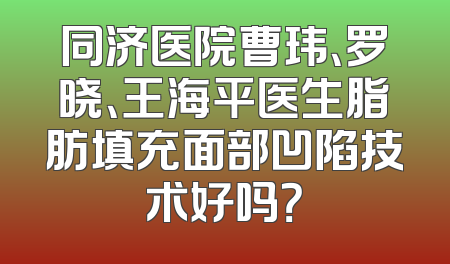 同济医院曹玮、罗晓、王海平医生脂肪填充面部凹陷技术好吗？