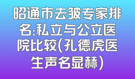 昭通市去皱专家排名：私立与公立医院比较（孔德虎医生声名显赫）