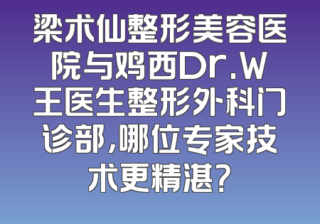 梁术仙整形美容医院与鸡西Dr.W王医生整形外科门诊部，哪位专家技术更精湛？