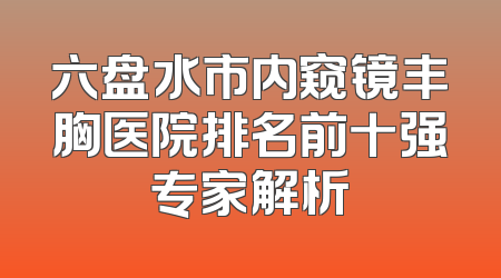 六盘水市内窥镜丰胸医院排名前十强专家解析