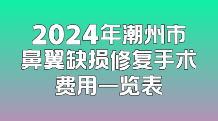2024年潮州市鼻翼缺损修复手术费用一览表