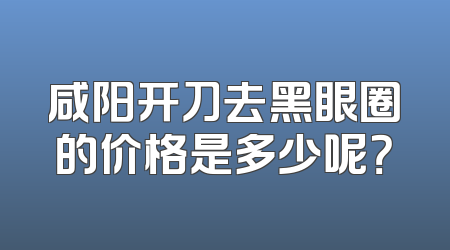 咸阳开刀去黑眼圈的价格是多少呢？