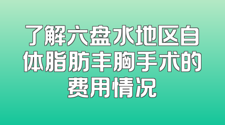 了解六盘水地区自体脂肪丰胸手术的费用情况
