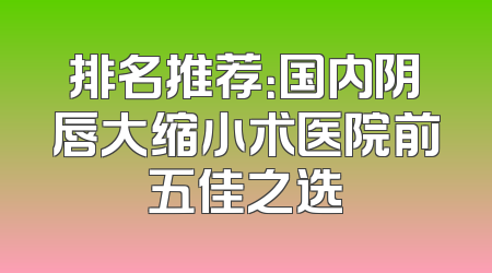 排名推荐：国内阴唇大缩小术医院前五佳之选
