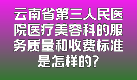 云南省第三人民医院医疗美容科的服务质量和收费标准是怎样的？