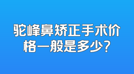 驼峰鼻矫正手术价格一般是多少？