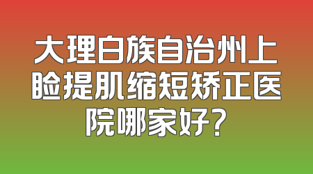 大理白族自治州上睑提肌缩短矫正医院哪家好？