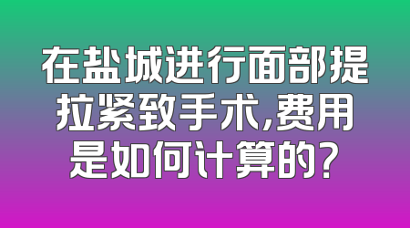 在盐城进行面部提拉紧致手术，费用是如何计算的？