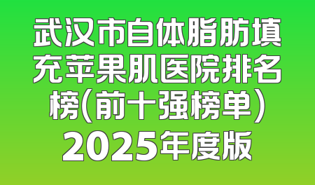 武汉市自体脂肪填充苹果肌医院排名榜（前十强榜单）2025年度版