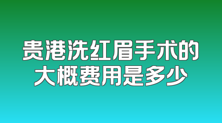 贵港洗红眉手术的大概费用是多少