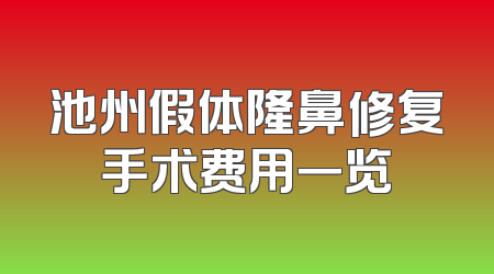 池州假体隆鼻修复手术费用一览