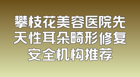 攀枝花美容医院先天性耳朵畸形修复安全机构推荐