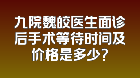 九院魏皎医生面诊后手术等待时间及价格是多少？