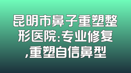 昆明市鼻子重塑整形医院：专业修复，重塑自信鼻型