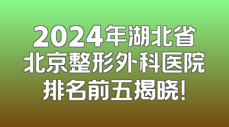 2024年湖北省北京整形外科医院排名前五揭晓！