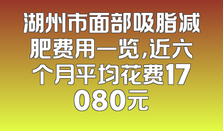 湖州市面部吸脂减肥费用一览，近六个月平均花费17080元