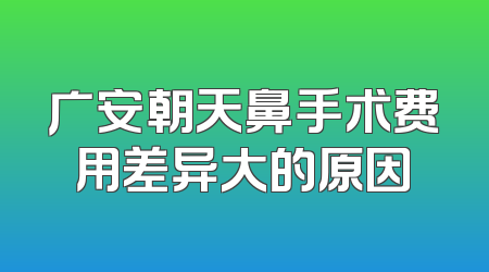 广安朝天鼻手术费用差异大的原因
