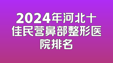 2024年河北十佳民营鼻部整形医院排名