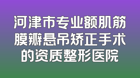 河津市专业额肌筋膜瓣悬吊矫正手术的资质整形医院