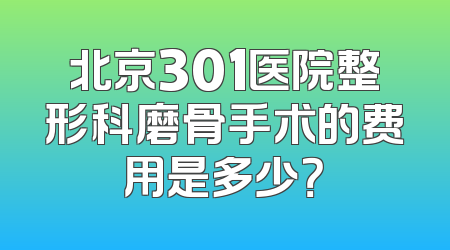 北京301医院整形科磨骨手术的费用是多少？