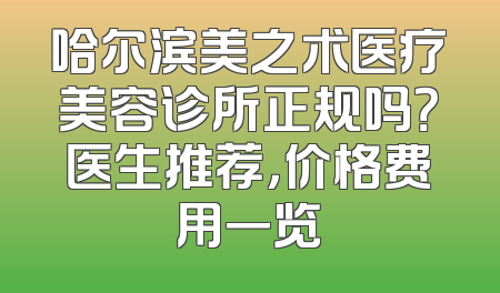 哈尔滨美之术医疗美容诊所正规吗？医生推荐，价格费用一览