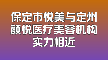 保定市悦美与定州颜悦医疗美容机构实力相近