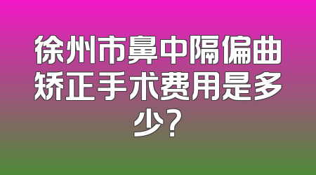 徐州市鼻中隔偏曲矫正手术费用是多少？