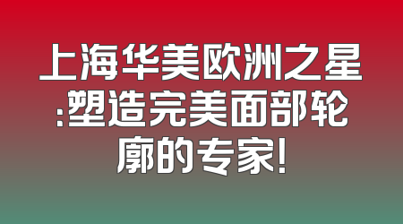 上海华美欧洲之星：塑造完美面部轮廓的专家！
