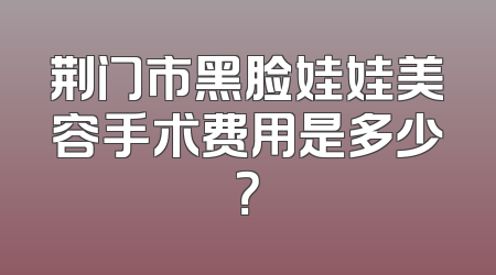 荆门市黑脸娃娃美容手术费用是多少？
