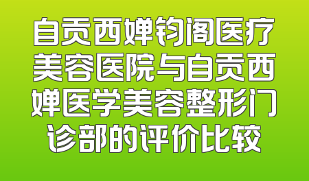 自贡西婵钧阁医疗美容医院与自贡西婵医学美容整形门诊部的评价比较