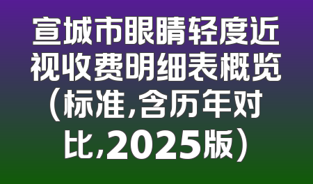 宣城市眼睛轻度近视收费明细表概览（标准，含历年对比，2025版）